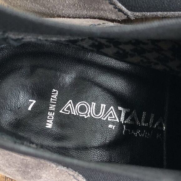 Aquatalia Fionna Ankle Bootie Suede Leather Almond Toe Made in Italy Size 7 Gray - Picture 12 of 16